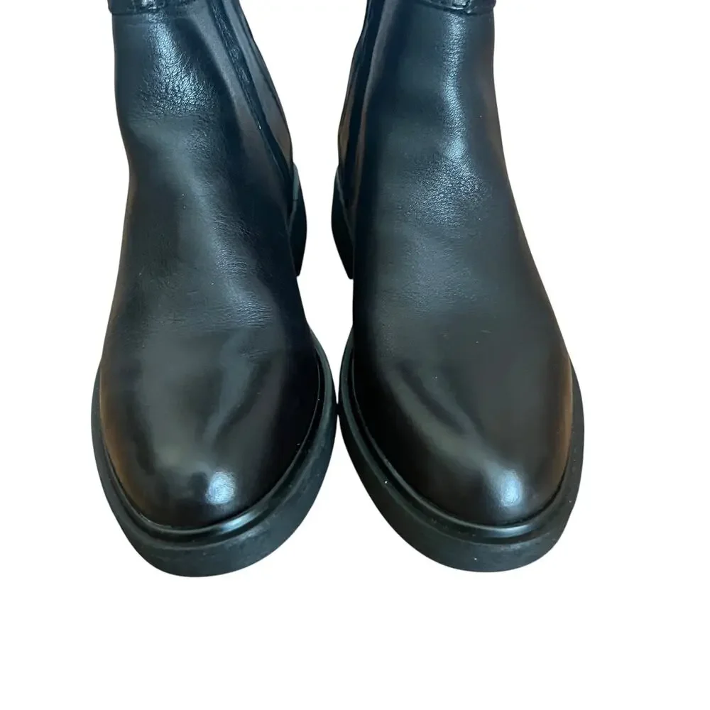 Franco Sarto Battina Knee High Black Leather Riding Leather Boots Size 6